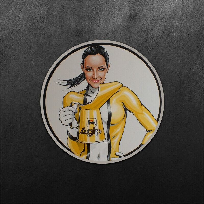 Agip Oil Pin Up Girl Sticker