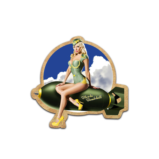 Blonde Bombshell PinUp Girl Sticker