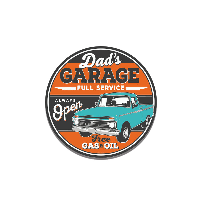 Retro Style Dads Garage Sticker