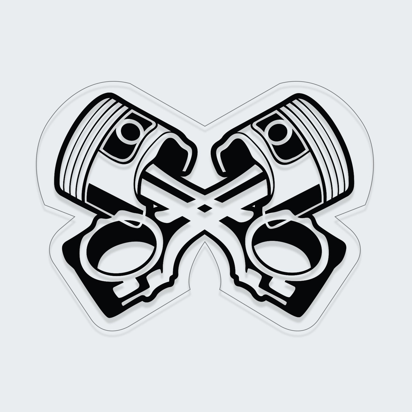 Double X Piston Sticker