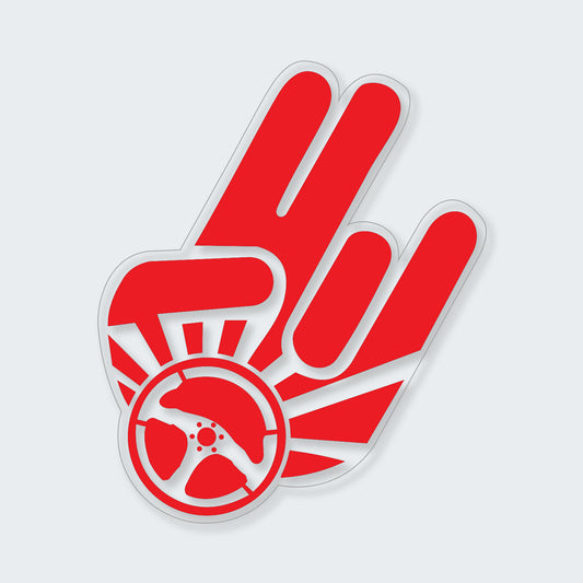 JDM Hand Rising Sun Shocker Steering Wheel Sticker