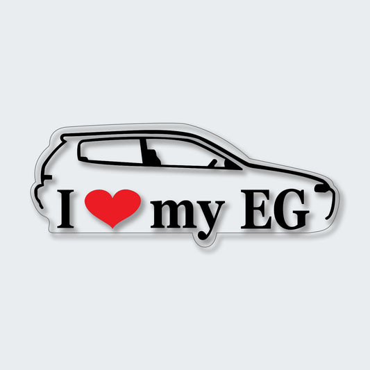 I Love My EG Hatchback Window Sticker