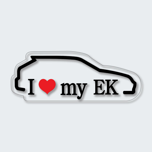 I Love My EK Hatchback Sticker