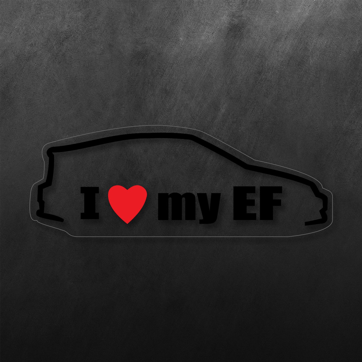 I Love My EF Hatchback Sticker