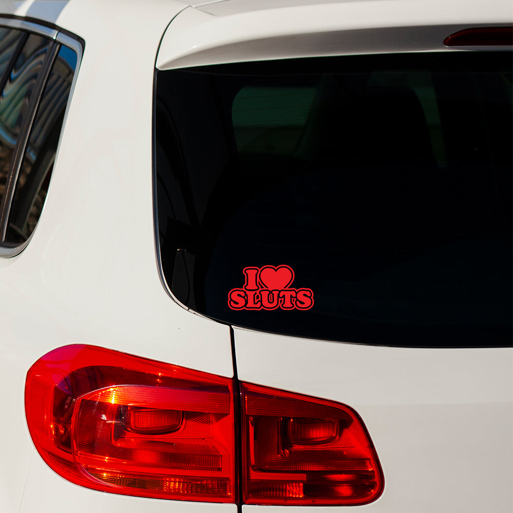 JDM Heart I Love Sluts Sticker