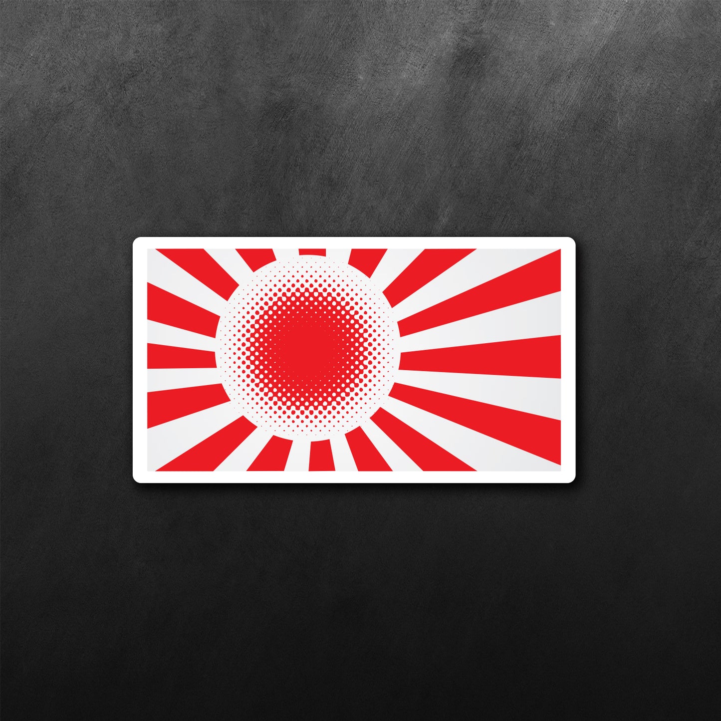 Rising Sun Flag Pixelated Borderless Sticker
