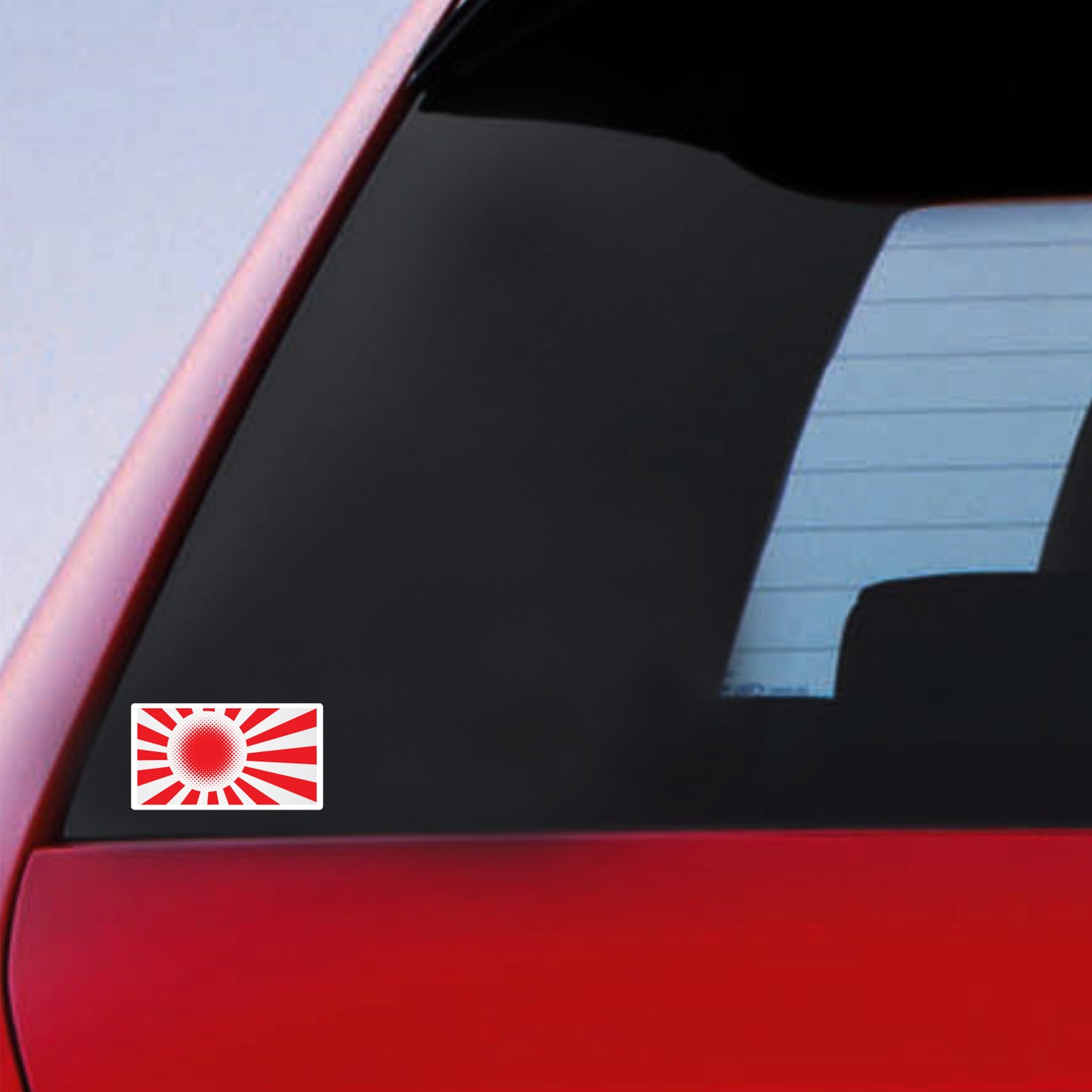 Rising Sun Flag Pixelated Borderless Sticker