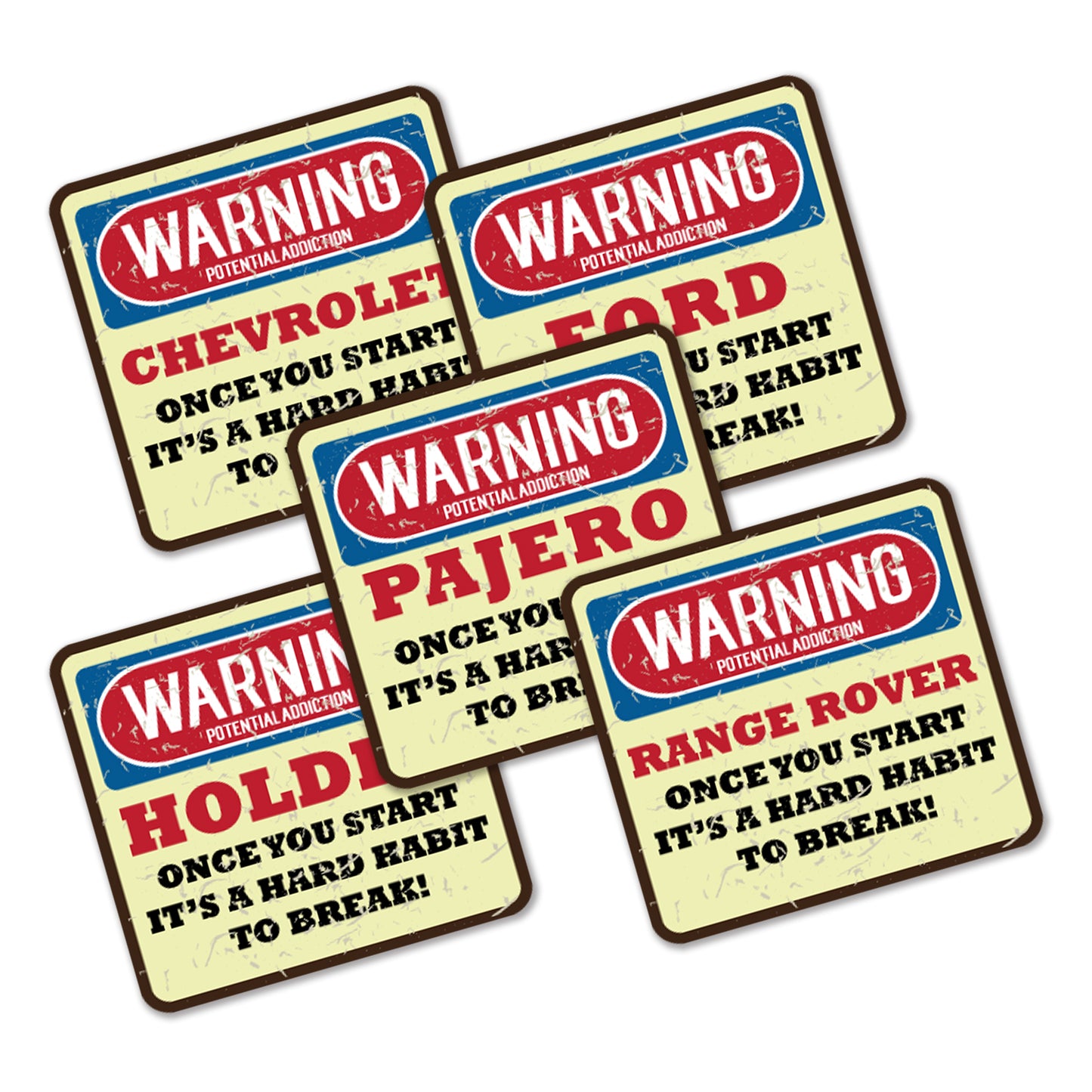 Warning Potential Habit Sticker - Available in many options