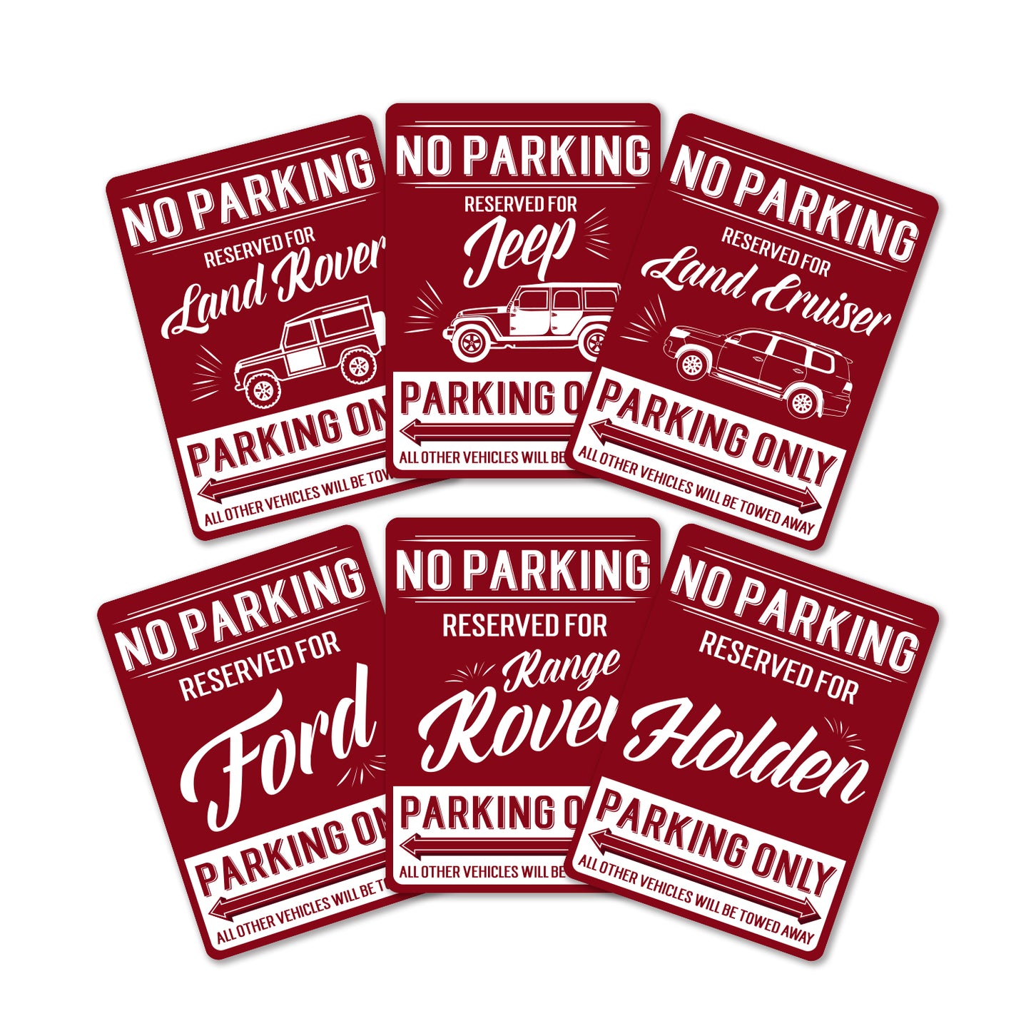 No Parking Reserved Decal Stickers - Available in many options